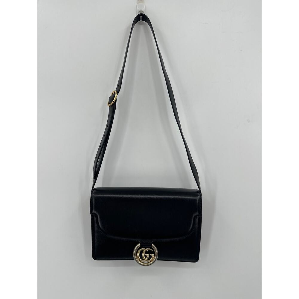 Gucci GG Ring Azelea Torchon Calfskin Black Shoulder bag 589474